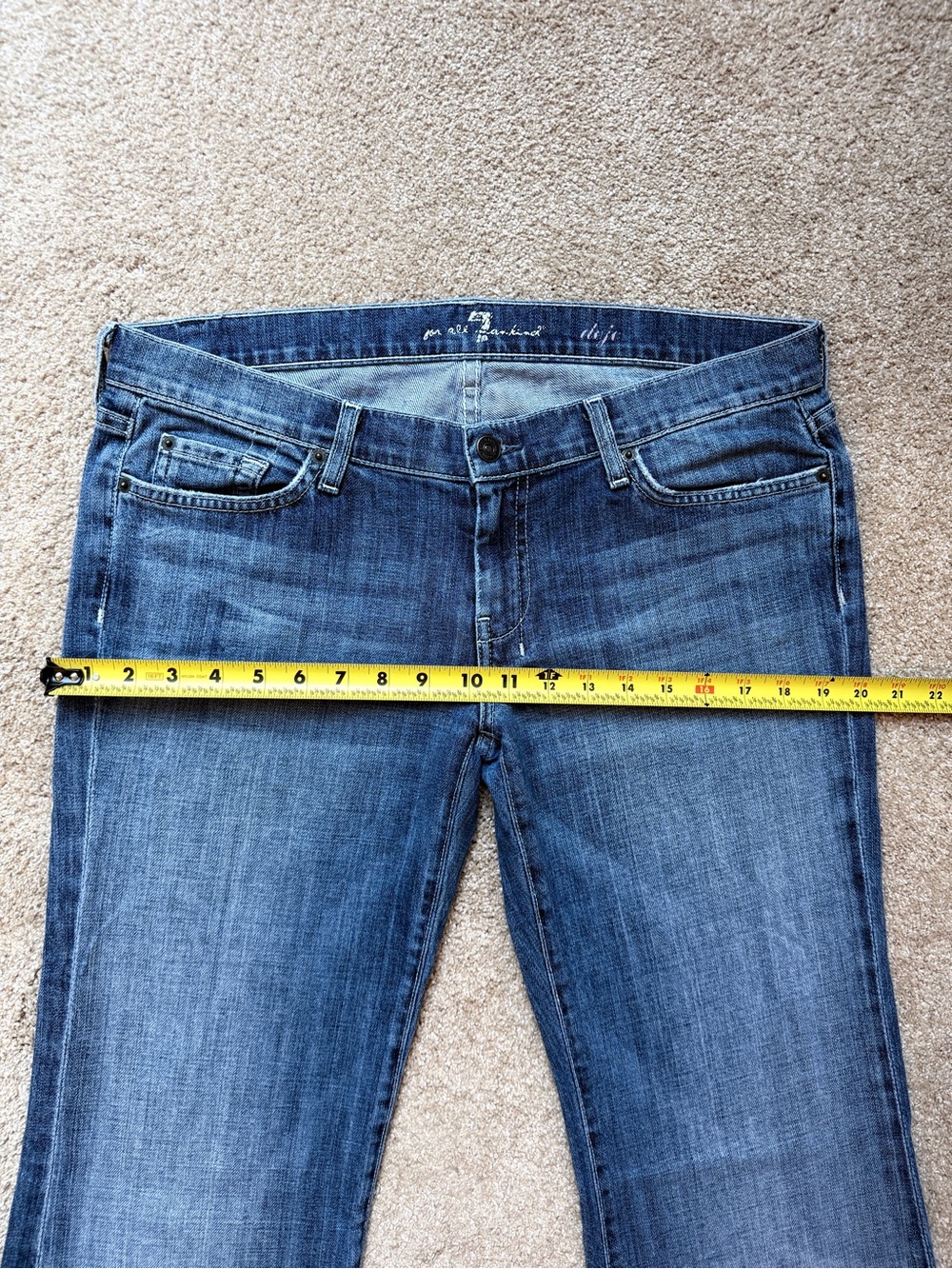 Vintage 7 For All Mankind Dojo Flare Jeans 32 Crystal Embellished Pocket USA Y2K - Picture 12 of 16